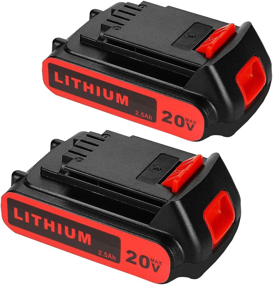 LUMSING 2 Pack LBXR20 2.5Ah Replacement Battery for 20V Black and Decker LBXR20-OPE LBX20 LBX4020 LB2X4020-OPE Cordless Power Tools