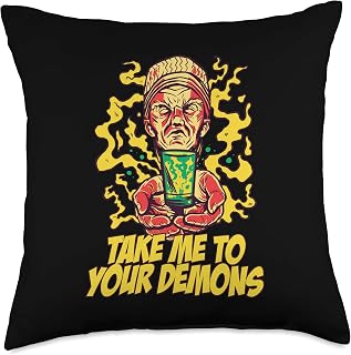 Take Me To Your Demons - Shaman brewing Ayahuasca Throw Pillow