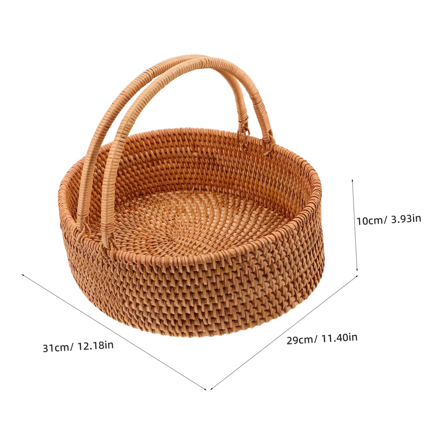 Abaodam cestas de Almacenamiento Tejidas de ratán cestos almacenaje cestas de Almacenamiento de Cocina Light Brown