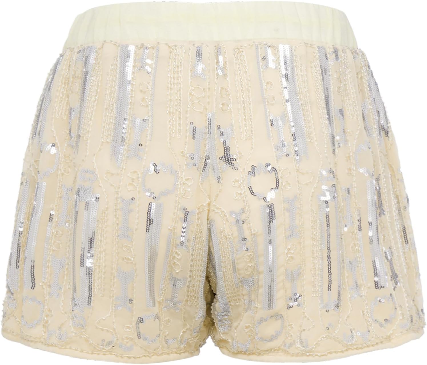 Women Party Club Hot Pants Music Festival Elastic High-Waisted Y2k Sequin Mini Short Bodycon Bottoms for Rave