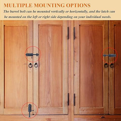 Miniatura 10 de Pestillo de puerta deslizante de 10 pulgadas de acero inoxidable 304, cerrojo de barril de acero inoxidable, cerradura de seguridad de puerta