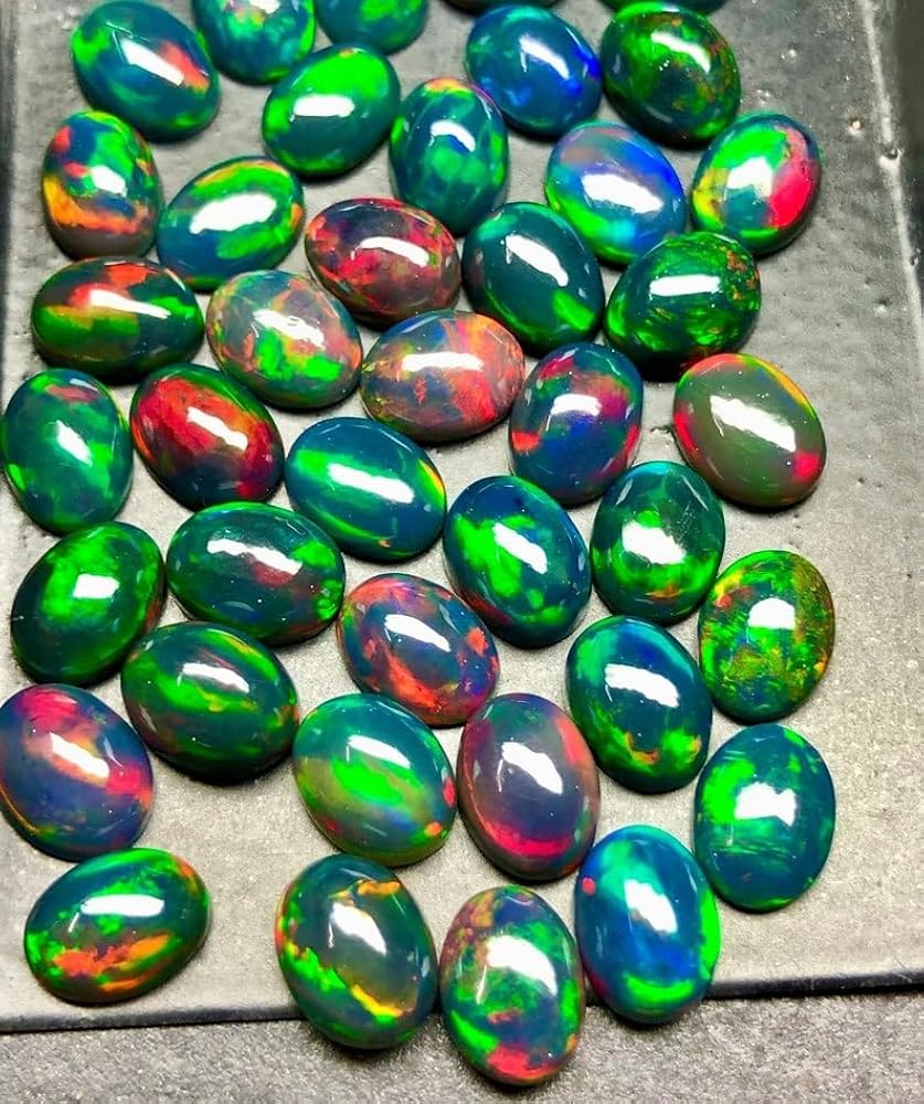 Nero Etiope Opale Lucidato Grezzo Decorato Forma Naturale Opale Gemma 3 - Foto 3