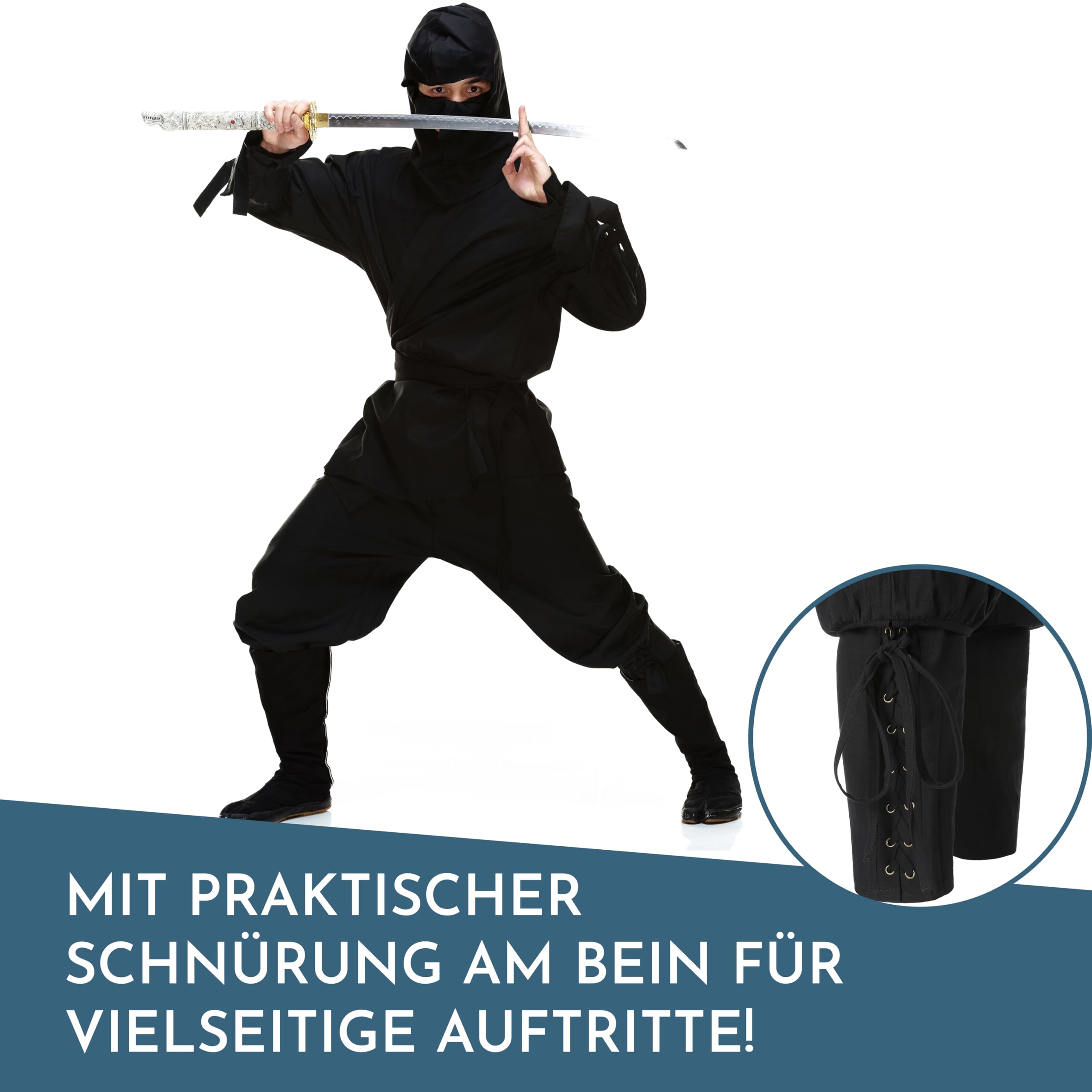 KarneLux Men's Medieval Trousers, Costume Lace-up Trousers for LARP Pirate or Viking - Image 3