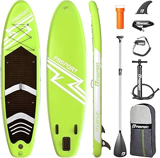 FBSPORT Aufblasbares SUP Board, Stand Up Paddling Board, Aufblasbare Stand Up Paddle Board für Stand-Up Paddling 15CM Dick, Surfbrett Kit mit Verstellbares Aluminium SUP Paddel+Pumpe