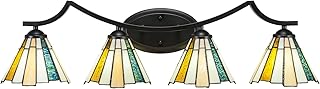 554-MB-9325 Zilo 4 Light Bath Bar Sea Ice Tiffany Glass