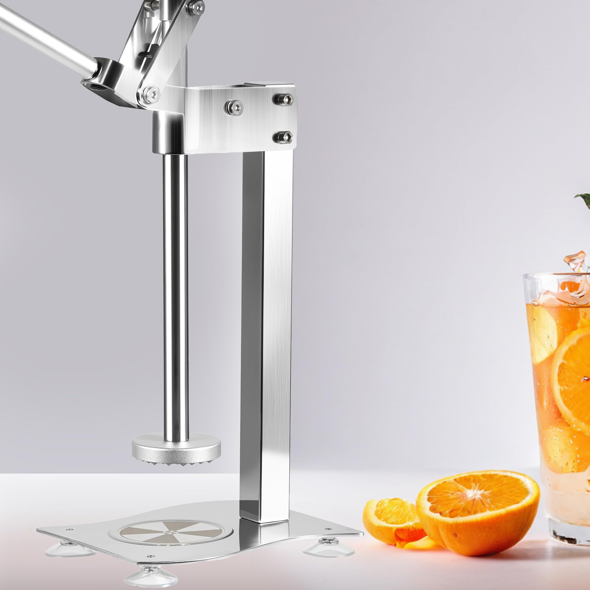 Manuelle Zitronen-Orangenpresse, robuste 304 Edelstahl, Zitronenpresse, Handfruchtpresse, Apfelpresse mit arbeitssparendem Griff und Saugnäpfen für Obstnuss