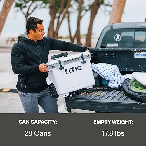 Miniatura 7 de RTIC Hielera ultraligera de 22 cuartos de galón con asa, caja de hielo portátil con aislamiento duro para playa, bebidas, bebidas, campamento,
