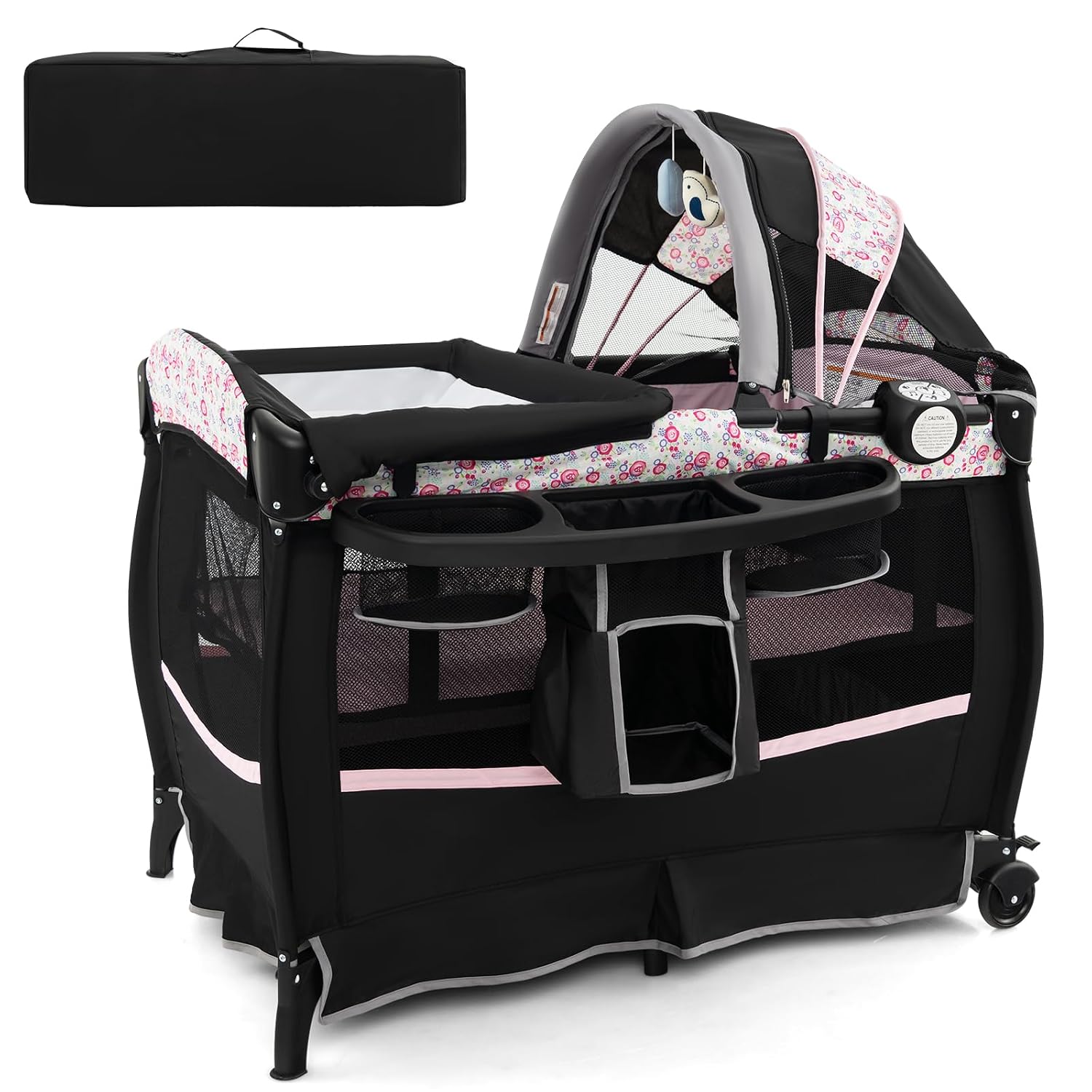 Amazon.com : HONEY JOY Pack and Play, 4 in 1 Portable Baby Crib Playpen ...
