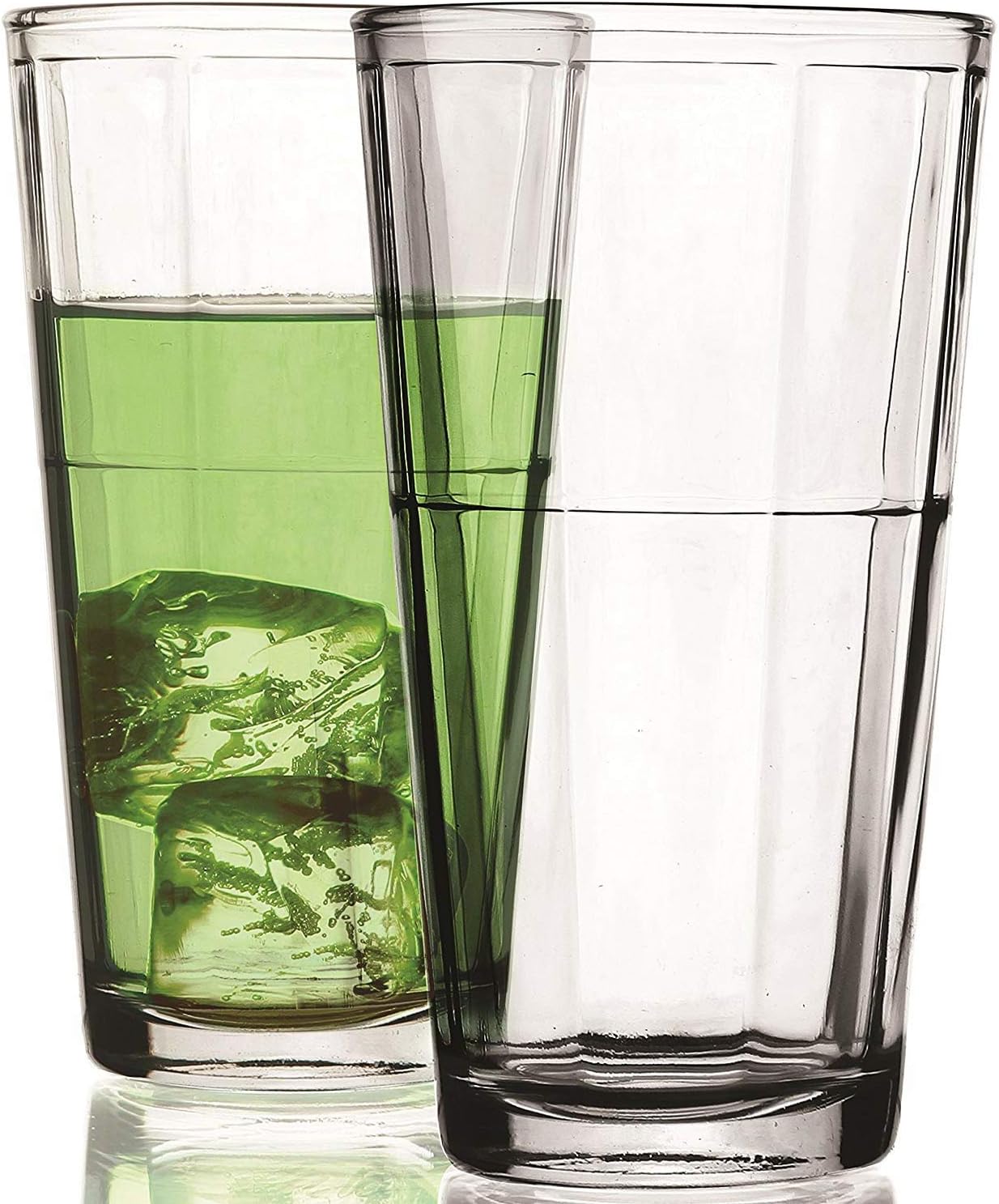 Black Friday - 40% OFF Circleware Boardwalk Highball Tumbler Drinking Glasses, Set of 6, Kitchen Entertainment Heavy Ice Tea Beverage Cups Glassware for Water, Beer, Juice, Bar Liquor Farmhouse Decor, 15.7 oz, Clear