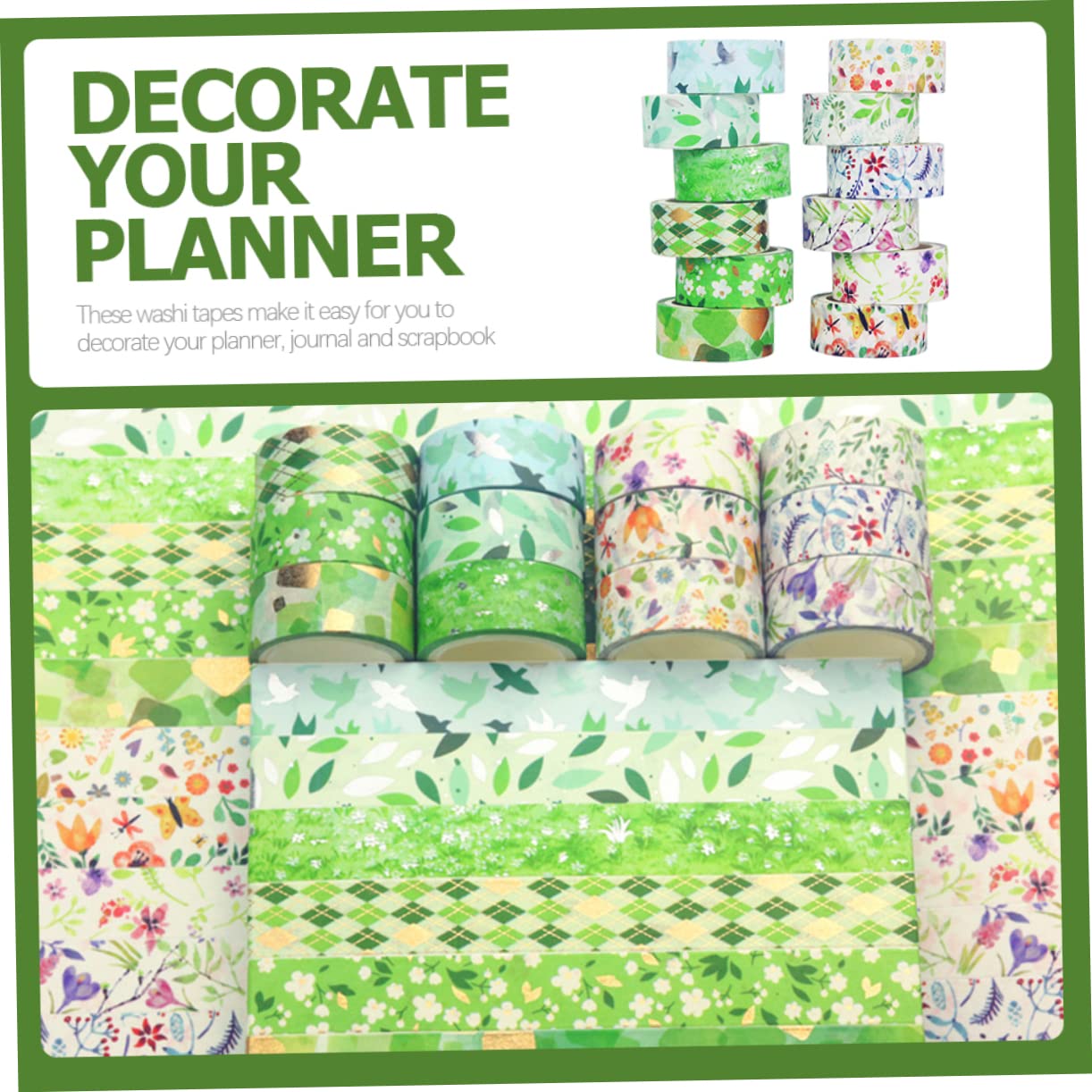 NUOBESTY 48rollen Washi Tape Mit Muster Für Scrapbooking Und Kreative Projekte Dekorative Klebebänder Frischen Farben Für Kunst Und Handwerk
