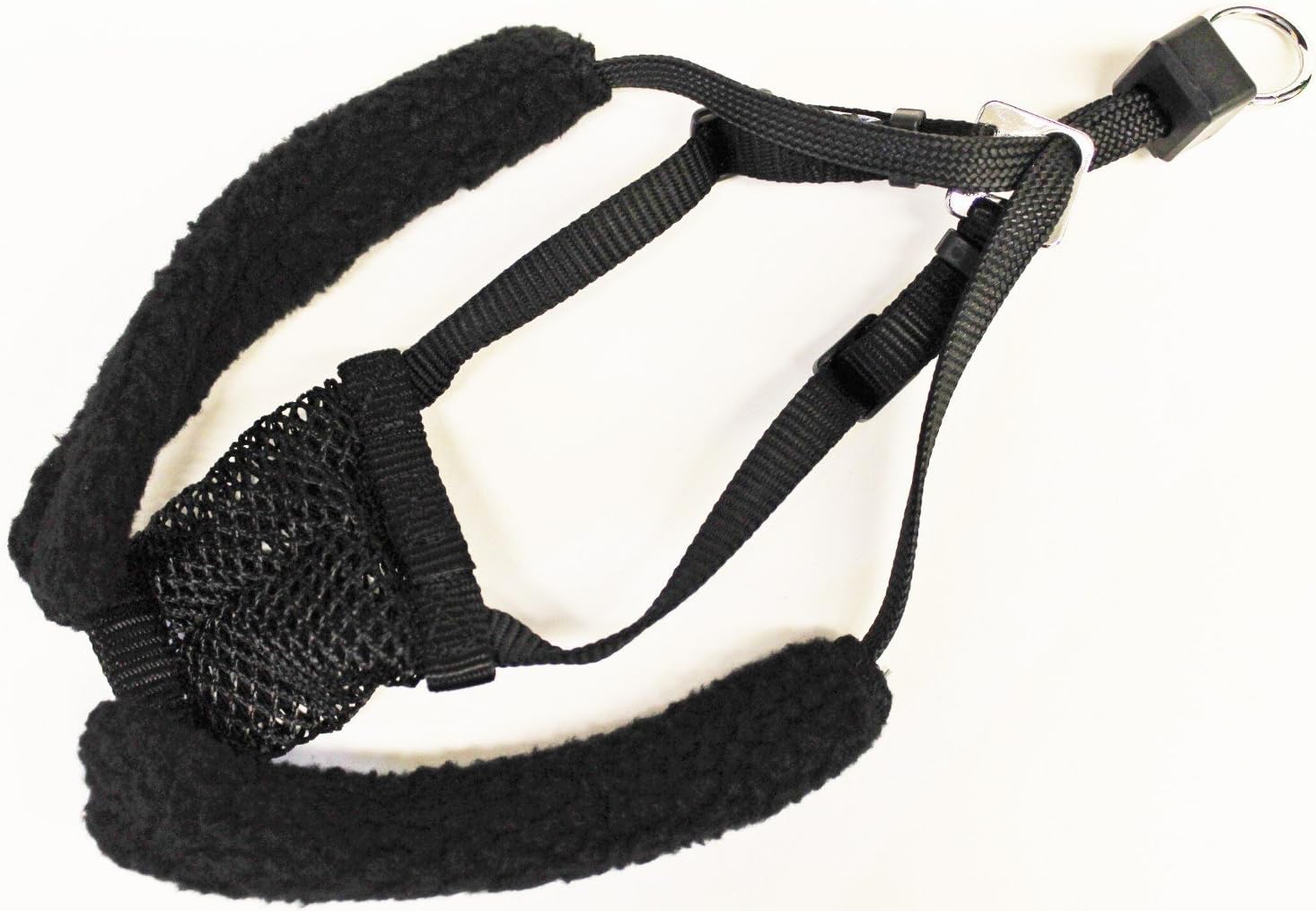 L/XL Black Anti-Pull Mesh Dog Harness Fits Necks 16"-26"