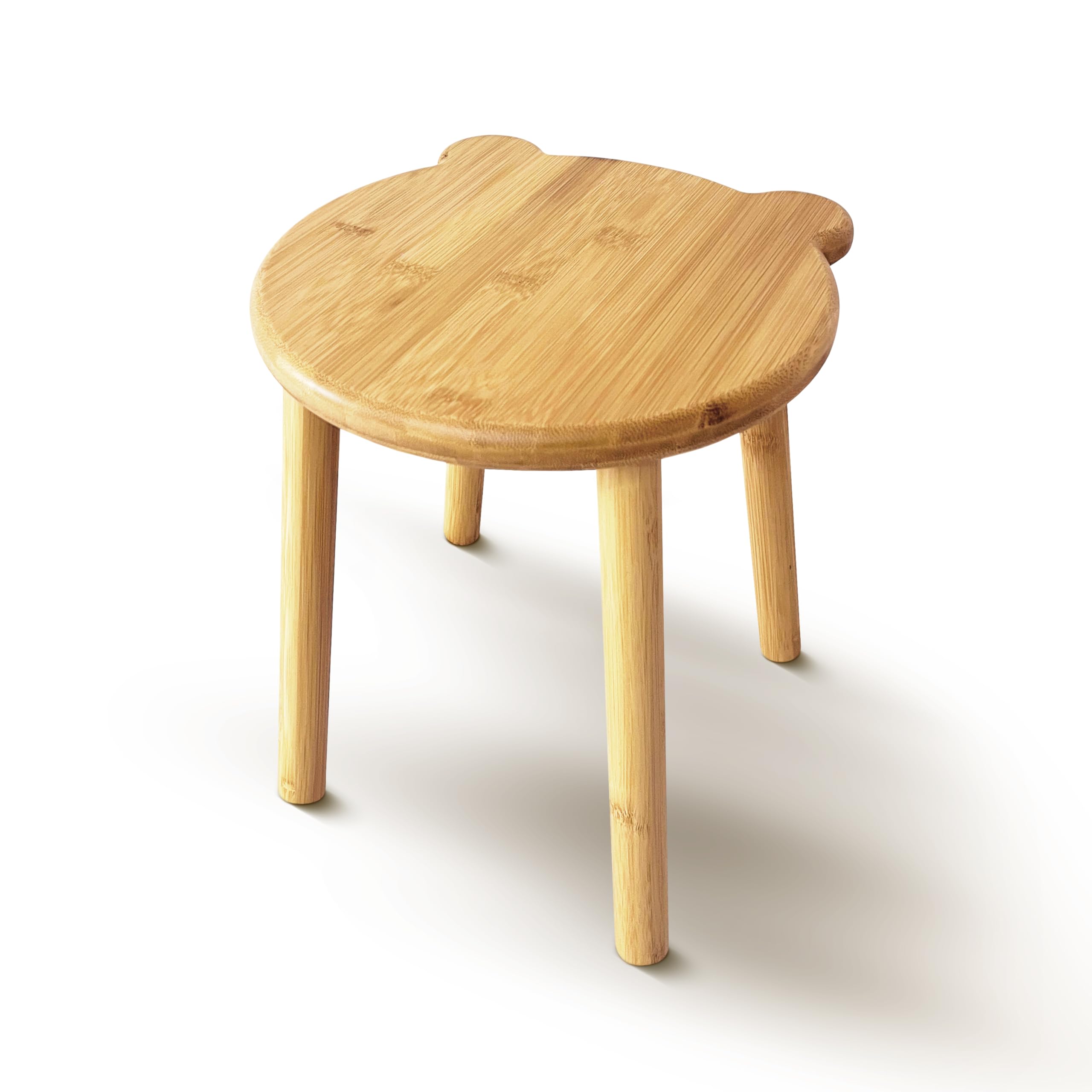 Taburete pequeño de madera, taburete redondo pequeño antideslizante, portátil y resistente, adecuado para reposapiés en dormitorio, baño, cocina (L)