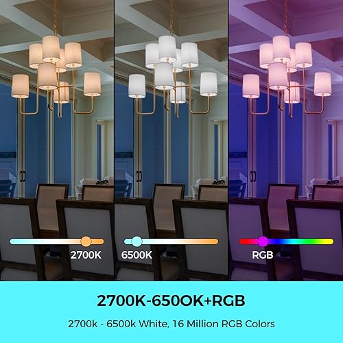 Miniatura 3 de Bombillas inteligentes E12 compatibles con AlexaGoogle AssistantSmart Life, candelabro WiFi RGBCW, bombillas que cambian de color, equivalente a 60