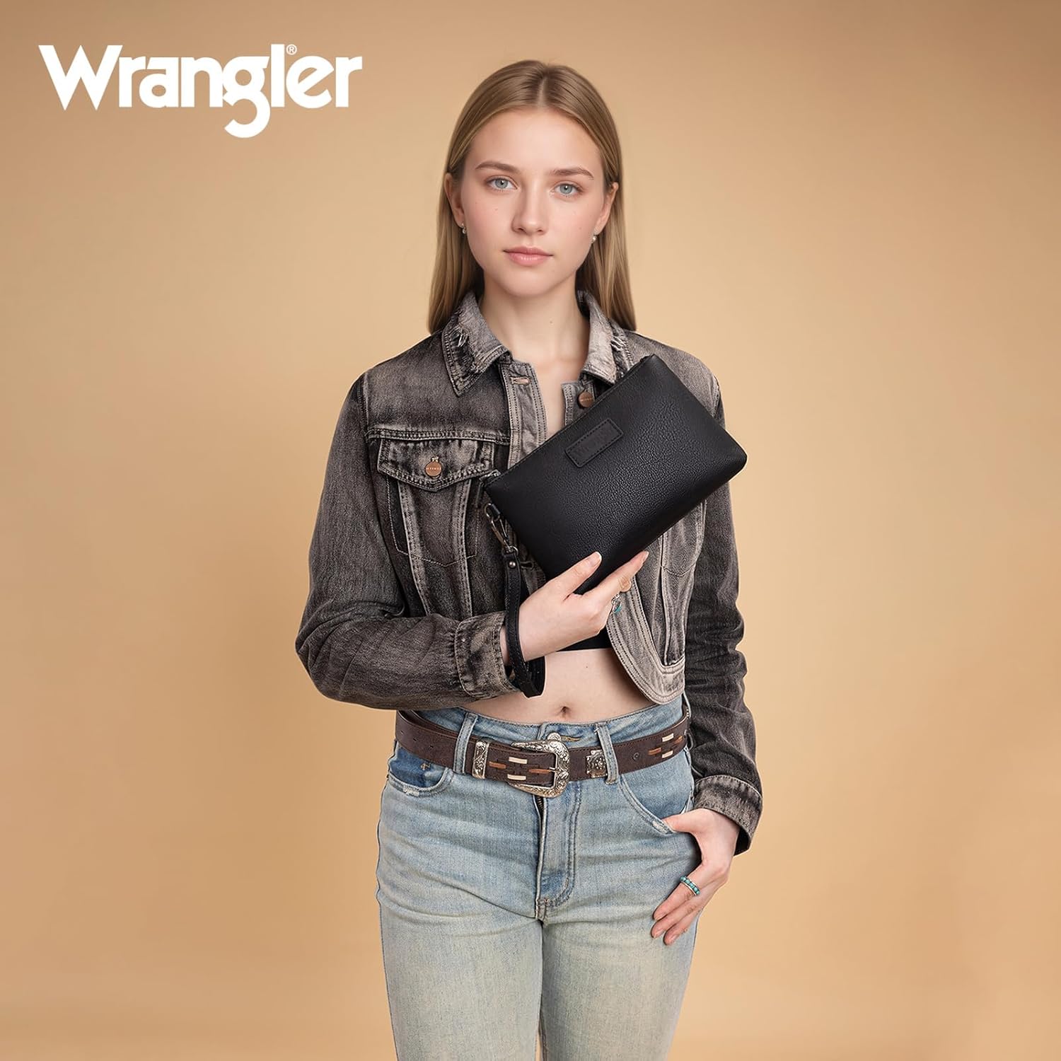 Wrangler Wristlet Clutch Wallet for Women, Large Capacity Zipper Pouch Phone Organizer Purse with Detachable Wrist Strap - Image 2