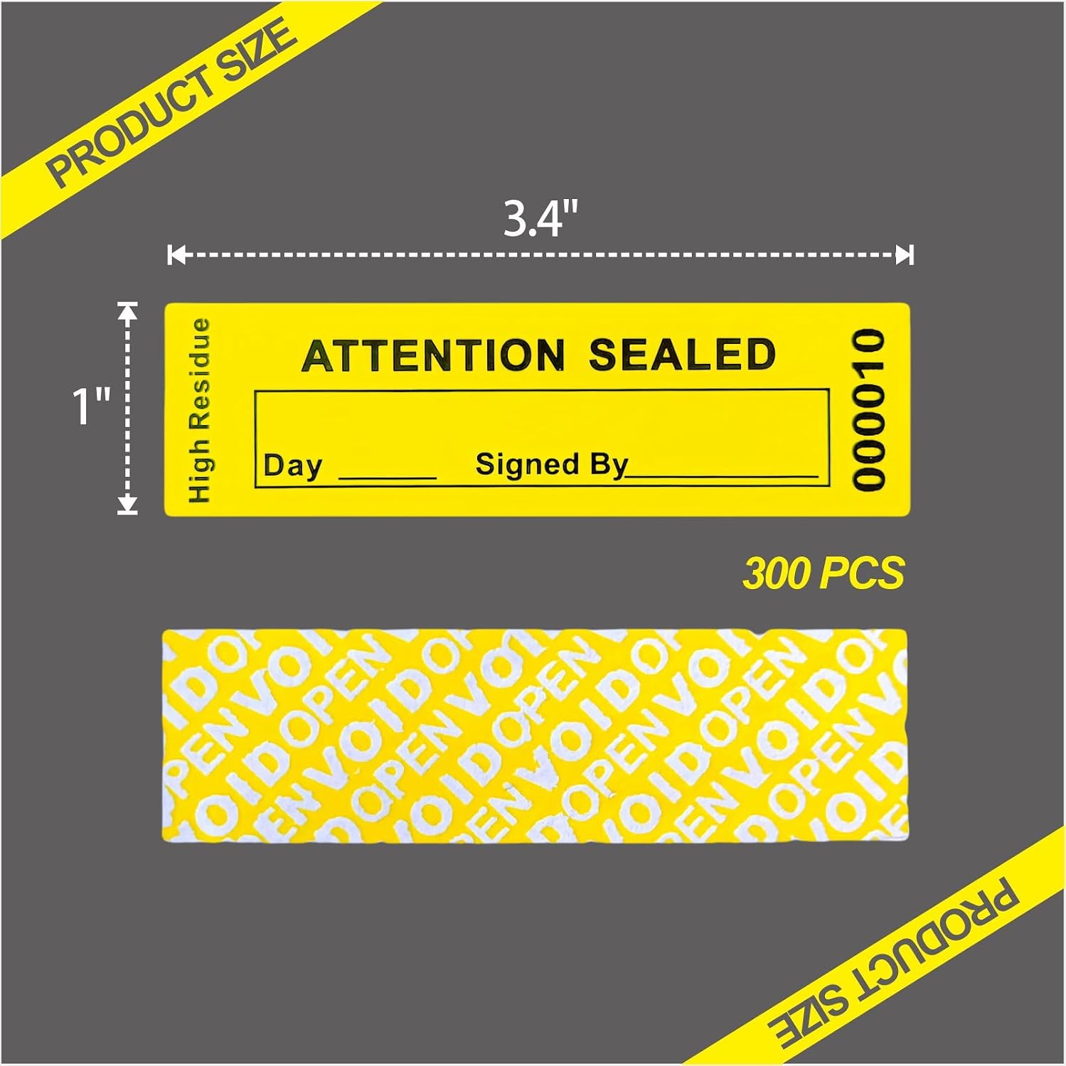 Tamper Evident Void Security Stickers – 100% Total Transfer Tamper Evident Labels, Anti-Counterfeit Labels for Packaging, Electronics, Cosmetics (300pcs)