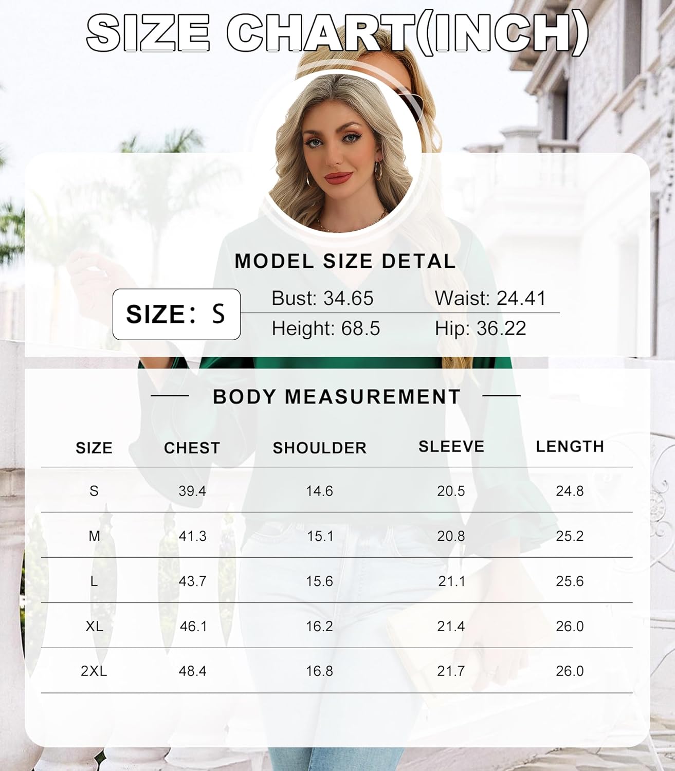 Womens Satin Silk Blouses 3/4 Sleeves Ruffle Shirts Dressy Business Casual Tops V Neck Pleated Elegant Work Office Wear - Image 7