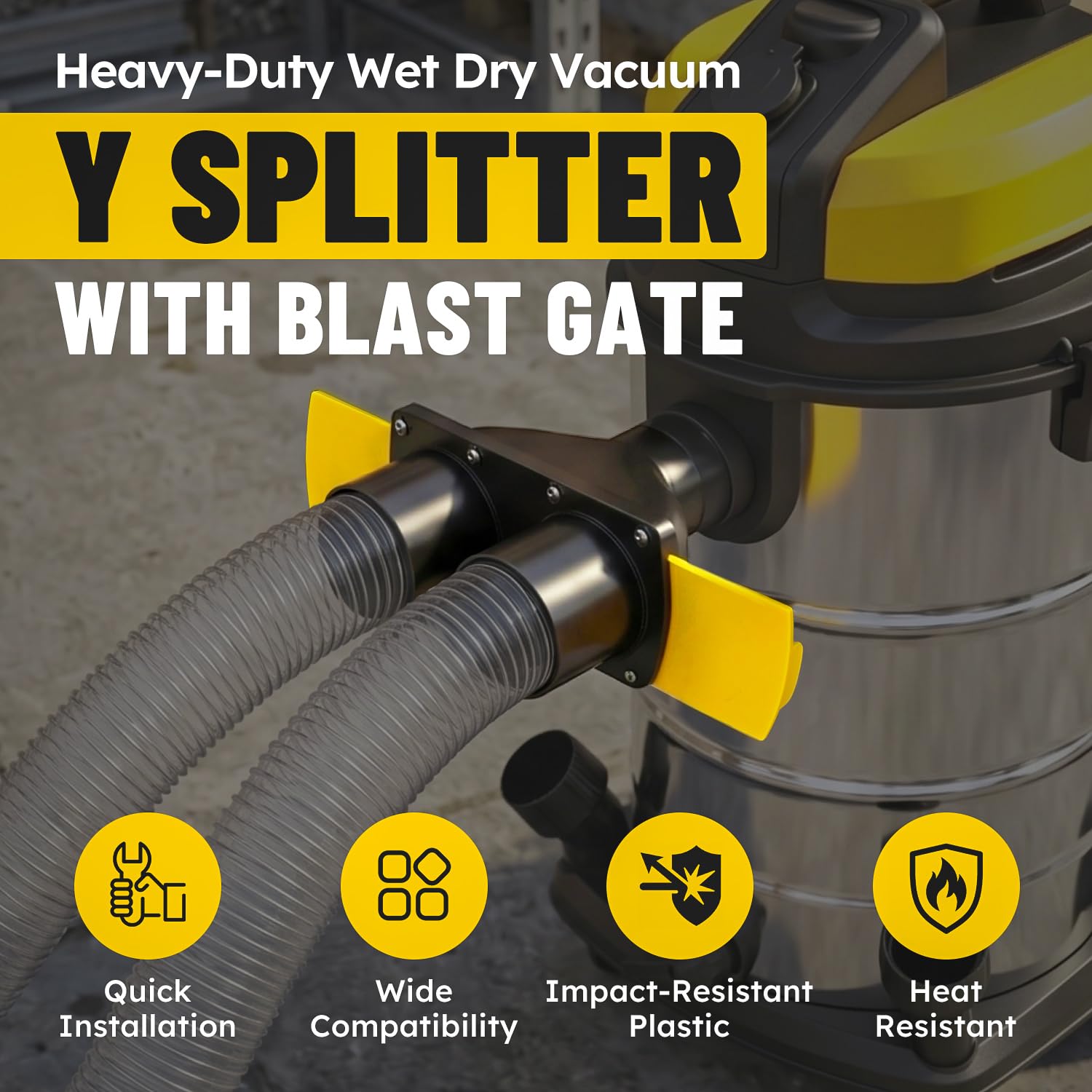 Dust Collection Fittings with Blast Gates - Dual Port -6