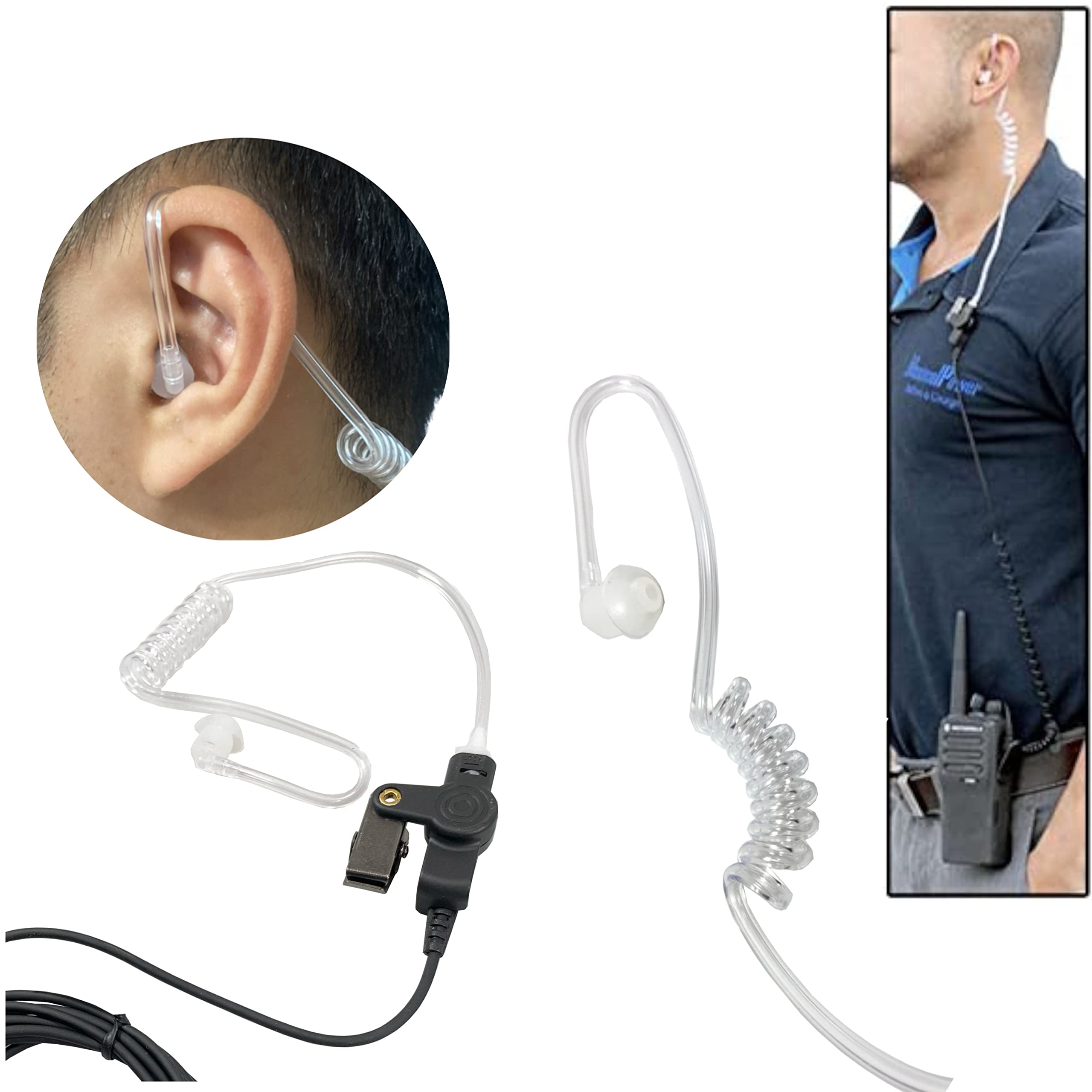 Tube Acoustique De Rechange Pour Casque Radio - Longueur 30 Cm - Compatible Motorola, Kenwood, Hytera - Avec écouteurs