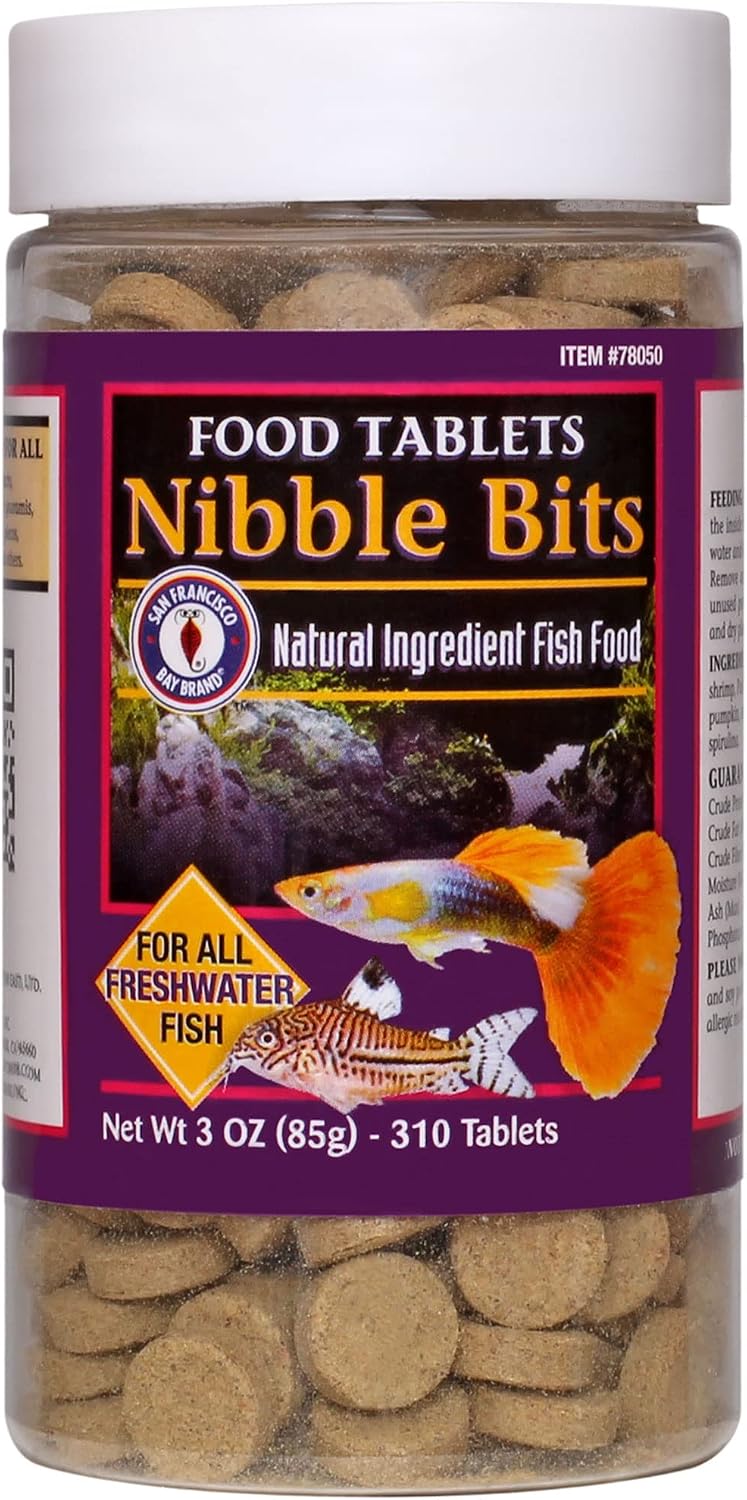 San Francisco Bay Brand Food Tablets Nibble Bits, 3-Ounces 310 Tablets, Stick On Glass Food for A Feeding Frenzy