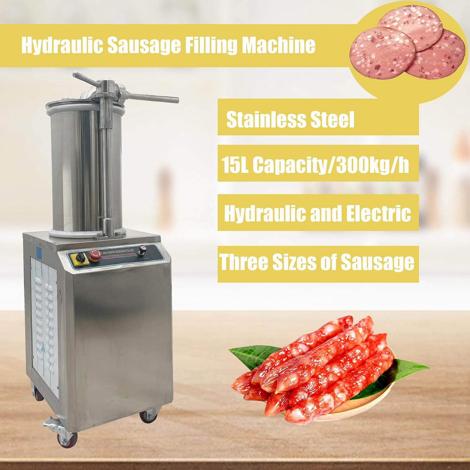 BREVELTION Hydraulic Sausage Filling Machine highlighting key features