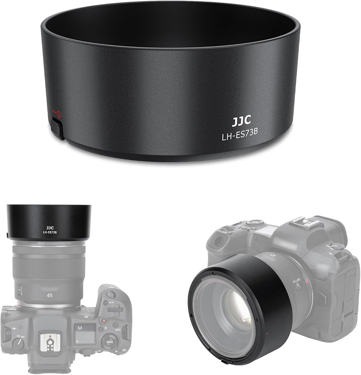 ES-73B Reversible Lens Hood for Canon RF 45mm f/1.2 STM, Original Shape | Replaces Canon ES-73B Hood, Reversible Design, Compatible with 67mm Filter/Cap, Prevents Lens Flare, Durable ABS