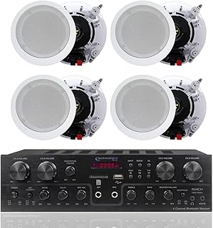 Technical Pro Home Theater System Kit 4 Channel 1000 Watts 4 Ceiling Wall Mount Speakers High-Performance 5.25'' Frame-Les Price In India