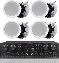 Technical Pro Home Theater System Kit 4 Channel 1000 Watts 4 Ceiling Wall Mount Speakers High-Performance 5.25'' Frame-Les