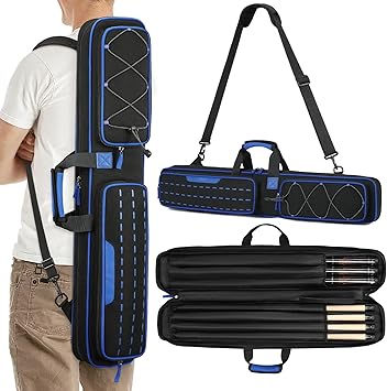BOSSTIN Pool Cue Case, 3x4 / 5x5 Pool Stick Billiard Cue Accessories Soft Padded Bag Case