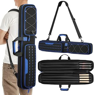 Pool Cue Case, 3x4 / 5x5 Pool Stick Bag with Multiple Accessory Pockets