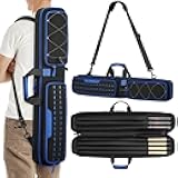 BOSSTIN Pool Cue Case, 3x4 / 5x5 Pool Stick Billiard Cue Accessories Soft Padded Bag Case