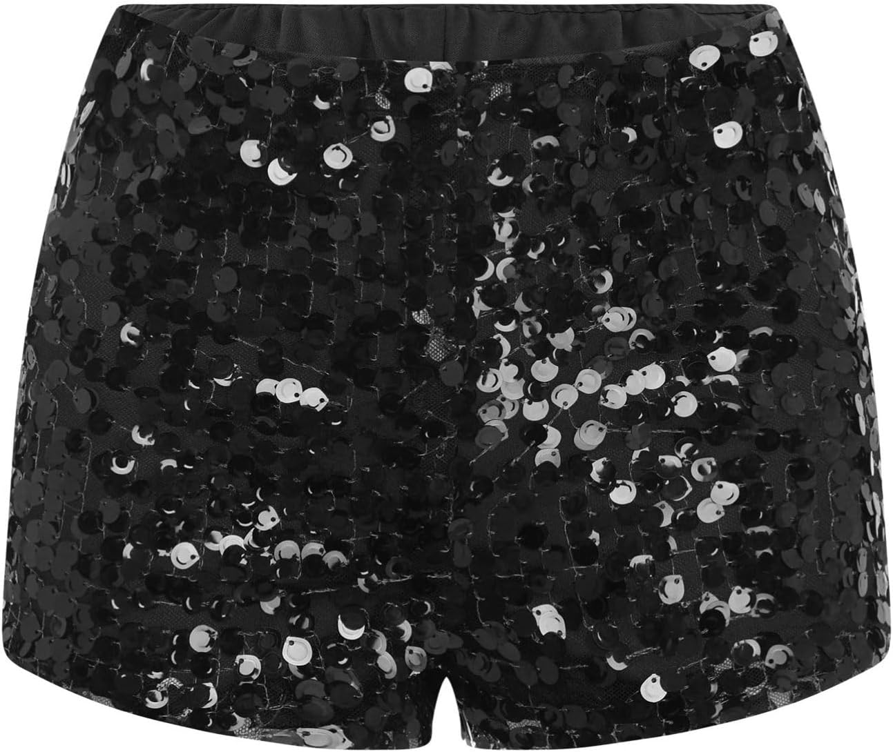 Alvivi Womens Sparkly Sequined High Elastic Hot Pants Layer Fully Lined Short Music Festival Clubwear