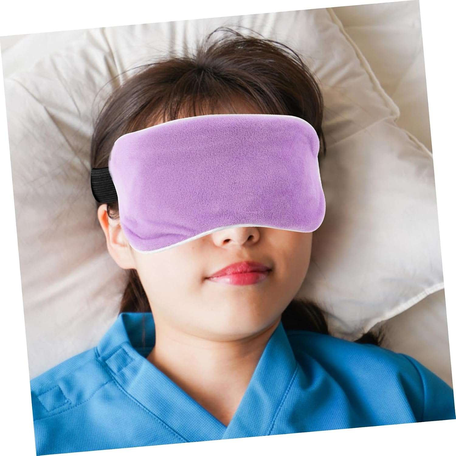 USB Heated Eye Mask for Dry Eyes Contoured Warm Compress for Sleep Travel Meditation Purple