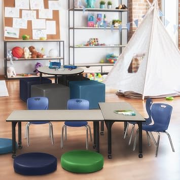 HomeStock Asian Allure 48" x 24" Height Adjustable Mobile Classroom Table in Maple Adds Eastern-Inspired Beauty and Smart Functionality for Learning Areas