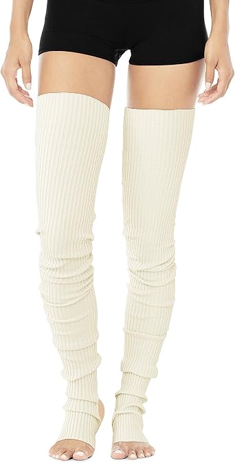 v28 Women Girls Extra Long Thigh High Neon Ribbed Knit Warm Leg Warmers for Yoga