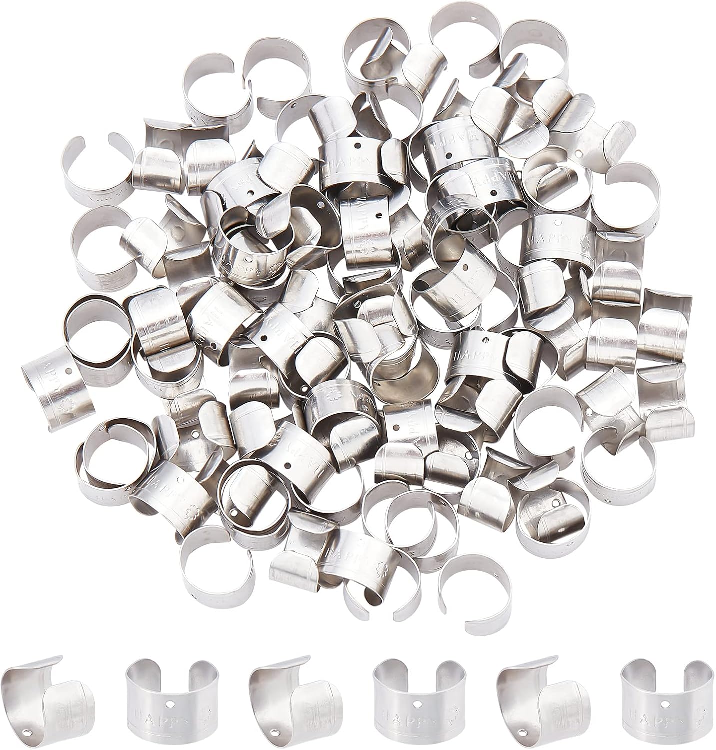 DICOSMETIC 100Pcs Stainless Steel Ear Cuff Findings Non Piercing