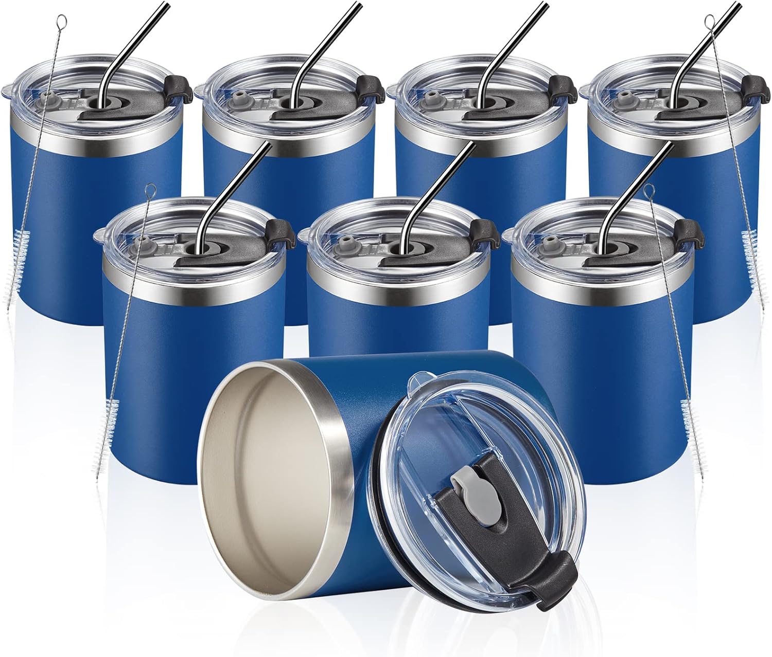 MEWAY 12oz/8Pack Coffee Mug With Lid, Insulated Stainless