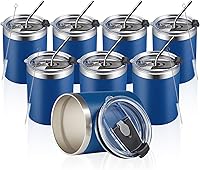 Vista 9 de MEWAY Paquete de 8 tazas de café de 12 onzas con tapa, taza de café reutilizable de acero inoxidable aislada, taza de café duradera de doble pared