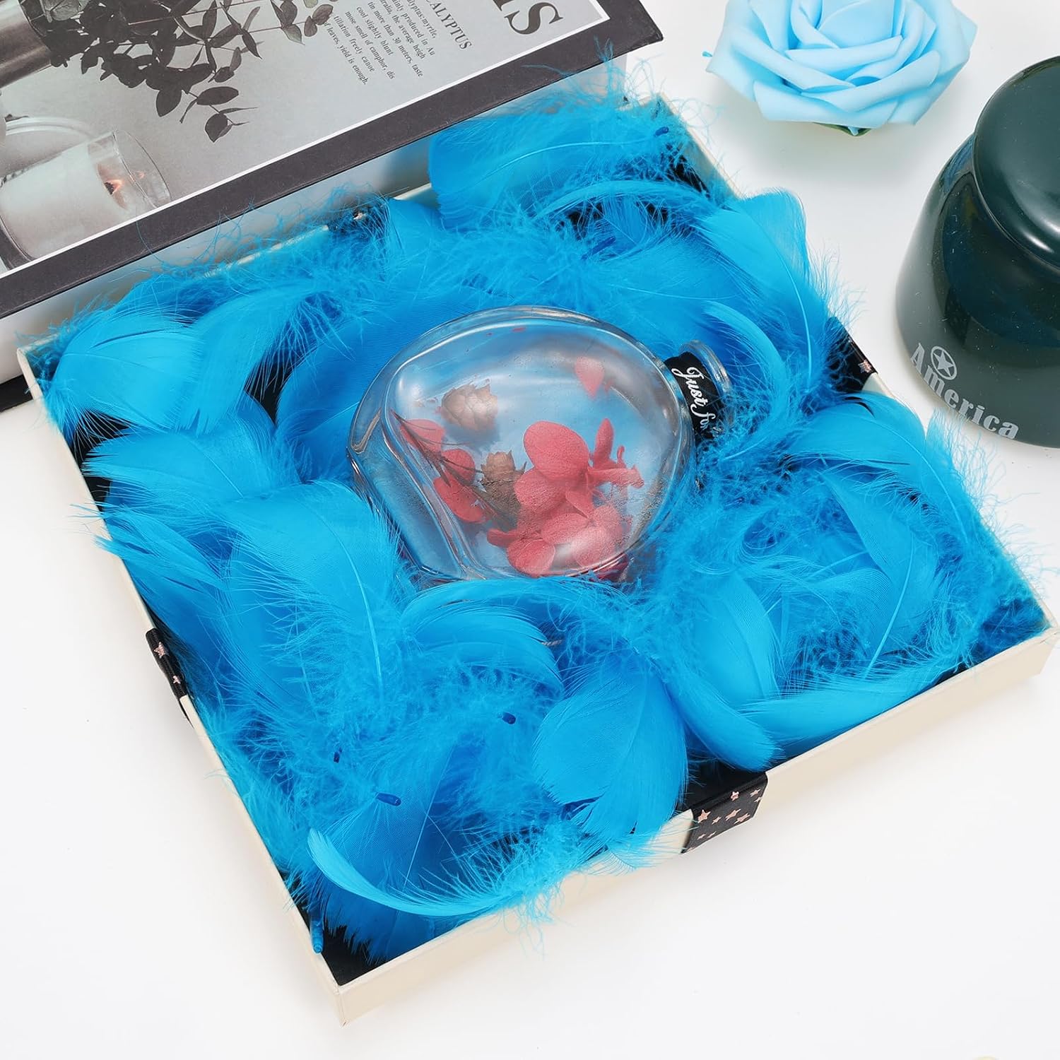 MWOOT 4 Styles of Assorted Craft Feathers (Blue)