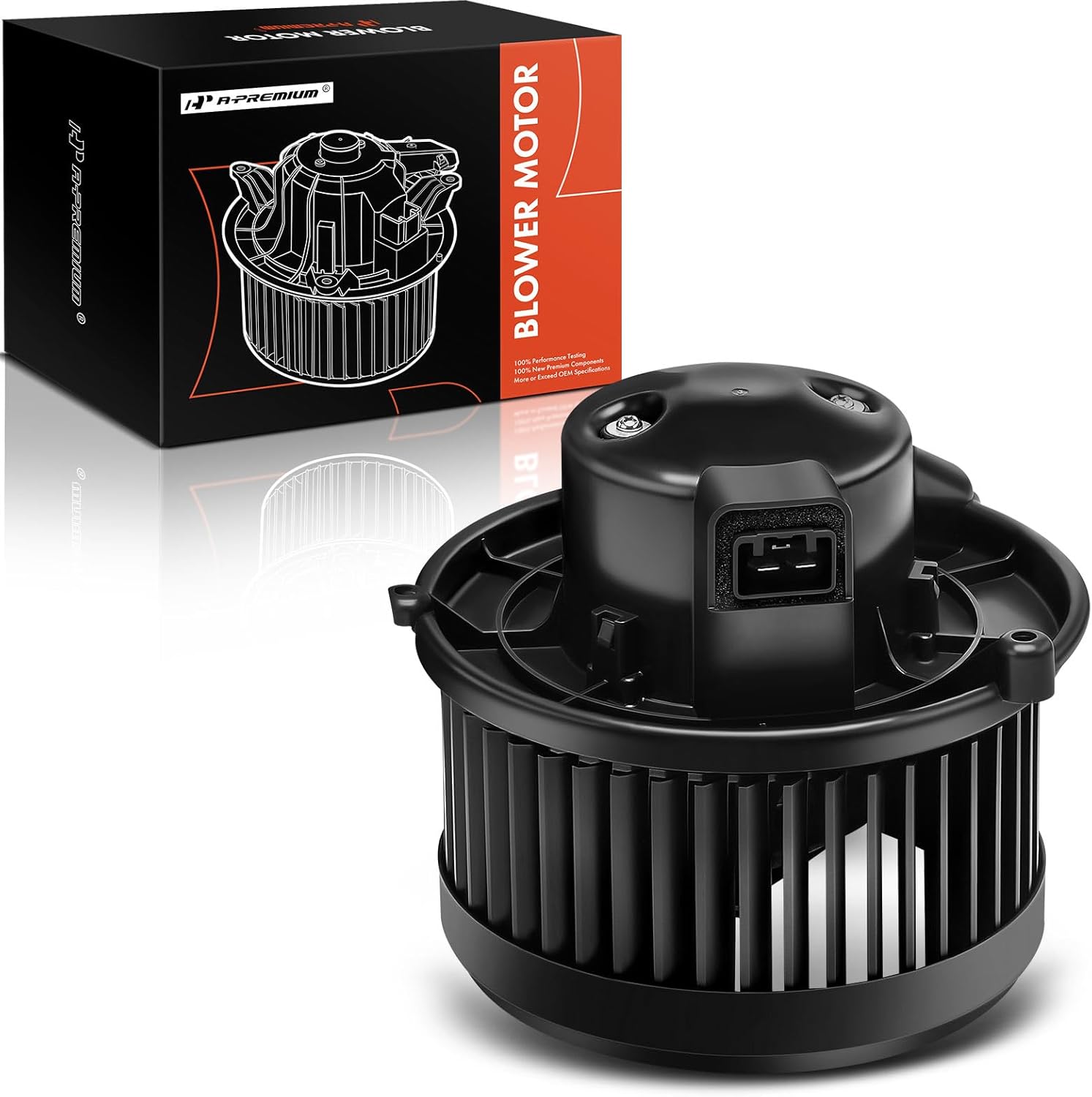 A-Premium HVAC Heater Blower Motor Assembly Compatible with Chevy, GMC, Pontiac & Saturn Vehicles - Captiva Sport, Equinox, Terrain, Torrent, Vue - Front Side