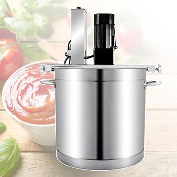 Commercial Automatic Stir, Stainless Steel Automatic Mixer Machine With 4-Blade Mixing Scraper, Adjustable Speed, Pure Copper Motor, For Soup Chili Sauce Beverage Jam Porridge 11.8 in