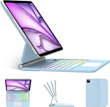 Keyboard Case for iPad Air 11-inch M4 2026/M3 2025/M2 2024 & iPad Pro 11 inch1st/2nd/3rd/4th GenerationRainbow Backlit Magic Keyboard Case with Multi-Touch Trackpad for 10.9 iPad Air 4th/5th Gen