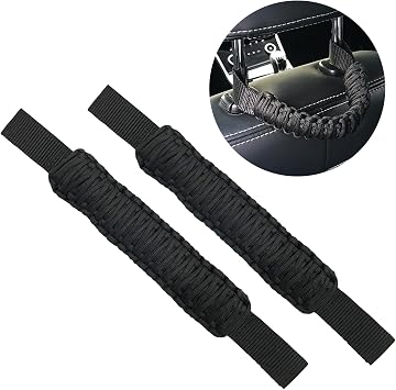 1 Pack 2 Pcs Headrest Grab Handles, Car Rear Seat Safety Grab Handle, Black Car Front Rear Seat Back Roll Bar Grip Handles Universal for Car SUV Truck Pickup Interior Accessories