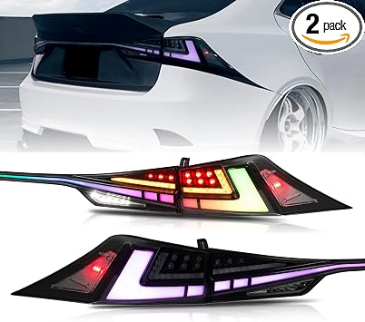 HCmotion LED Tail lights & Tailgate Light Assembly for 2014-2020 Lexus IS250 IS200T IS350 IS300,Taill Lamp With Start UP Animation LED DRL light&Sequential Turn Signal,Reverse Lights
