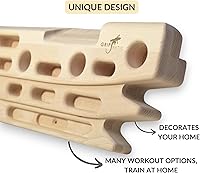 Vista 3 de FingerPeg 1.0 Hangboard – Tabla de entrenamiento de fingerboard para escalada con barras de dominadas – Elegante tabla de escalada de madera