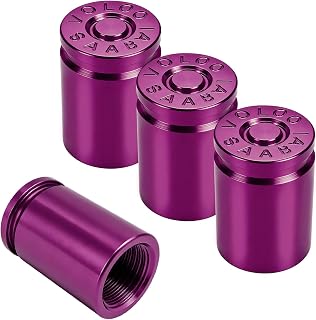 4 PCS Car Tire Valve Stem Caps, Corrosion Resistant Aluminum Alloy Auto Air Stem Caps Replacement, Universal Leakproof Tire Valve Cover for Car Truck Motorcycle Bike (Purple)