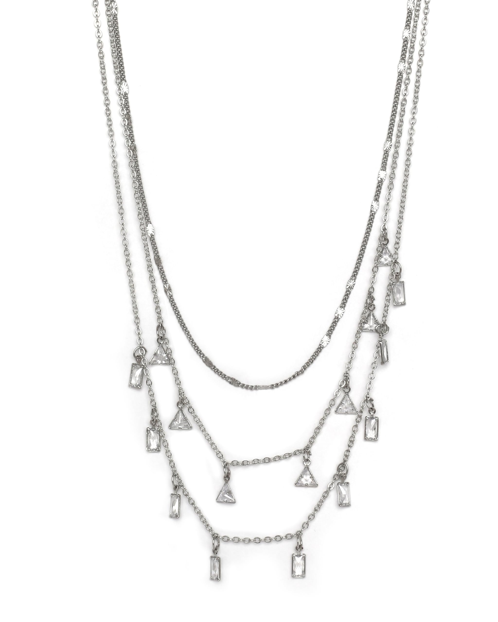 See full amazon price history chart for CIERRA Belcher Chain Hanging Trangle and Square Shape Stone 3 Layered Silver Plated Necklace Chain For Women and Girls CIERRA Belcher Chain Hanging Trangle and Square Shape Stone 3 Layered Silver Plated Necklace Chain For Women and Girls (B0CKQZVKHB) Amazon Price History, Amazon Price Tracker