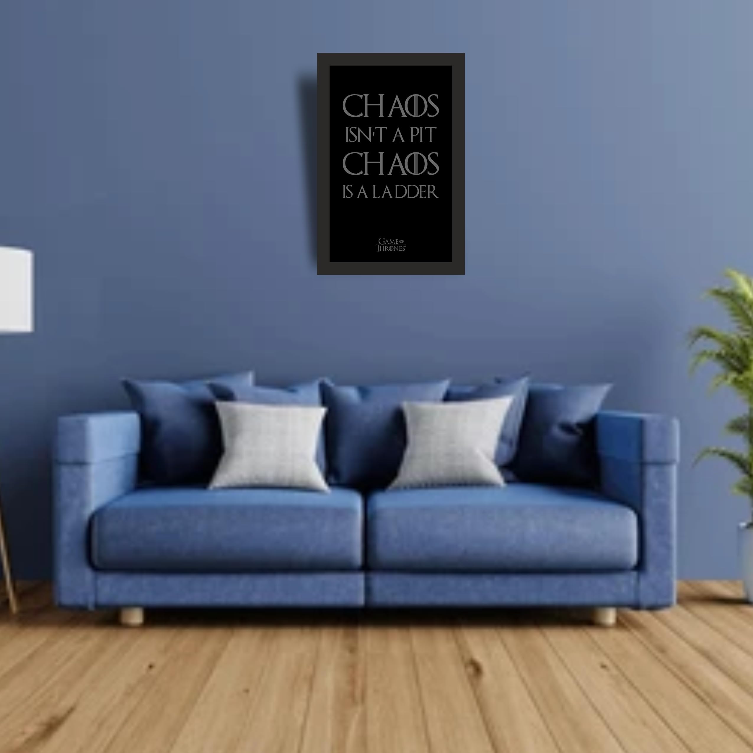 Chaos Is a Ladder Minimal Wall Art Photo Frame A4 Black