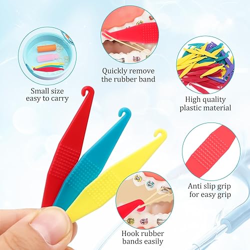 Miniatura 3 de 30 unidades de bandas elásticas dentales multicolor para aparatos ortopédicos desechables de plástico ortodóncico