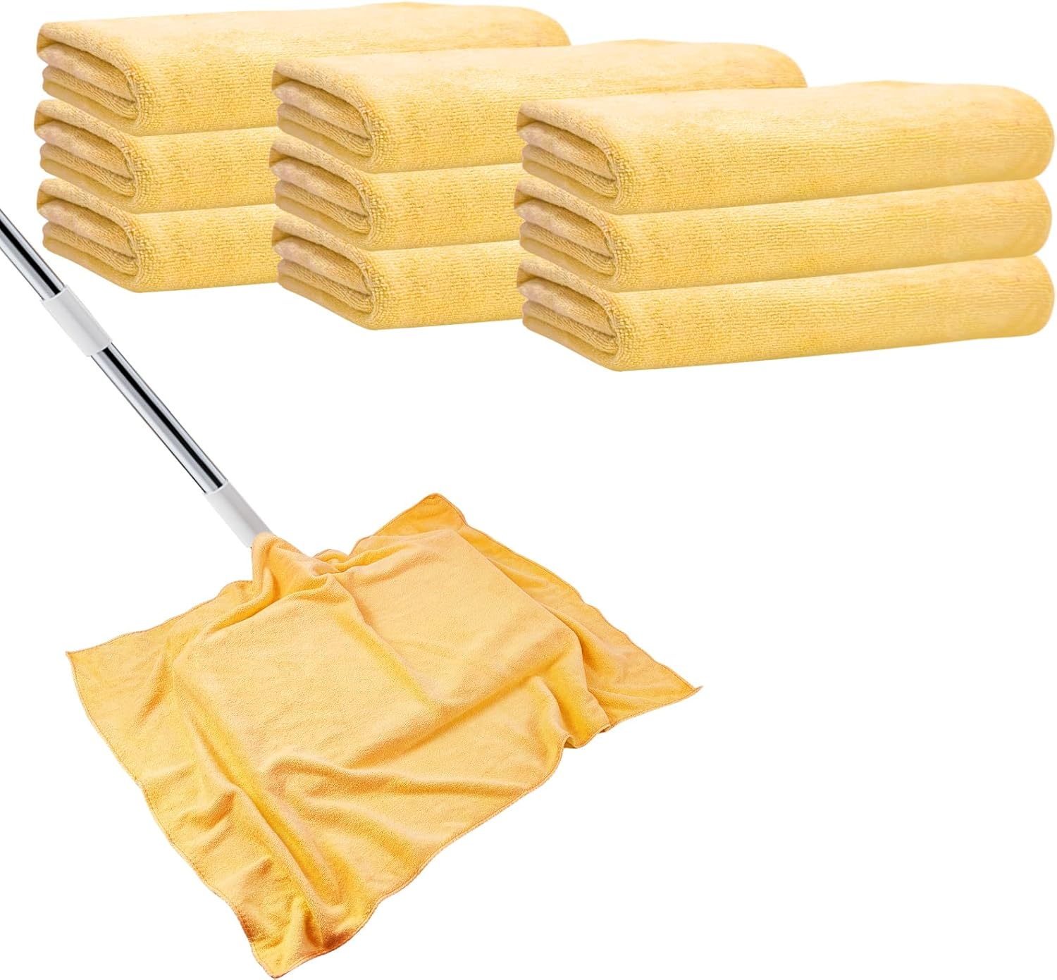 9 Pcs Extra Large Microfiber Cleaning Cloth, 20" x 30" Washable Reusable Large Floor Cloth Rags, Microfiber Towels for Mop Cleaning Office Bathrooms Housekeeping (Orange)