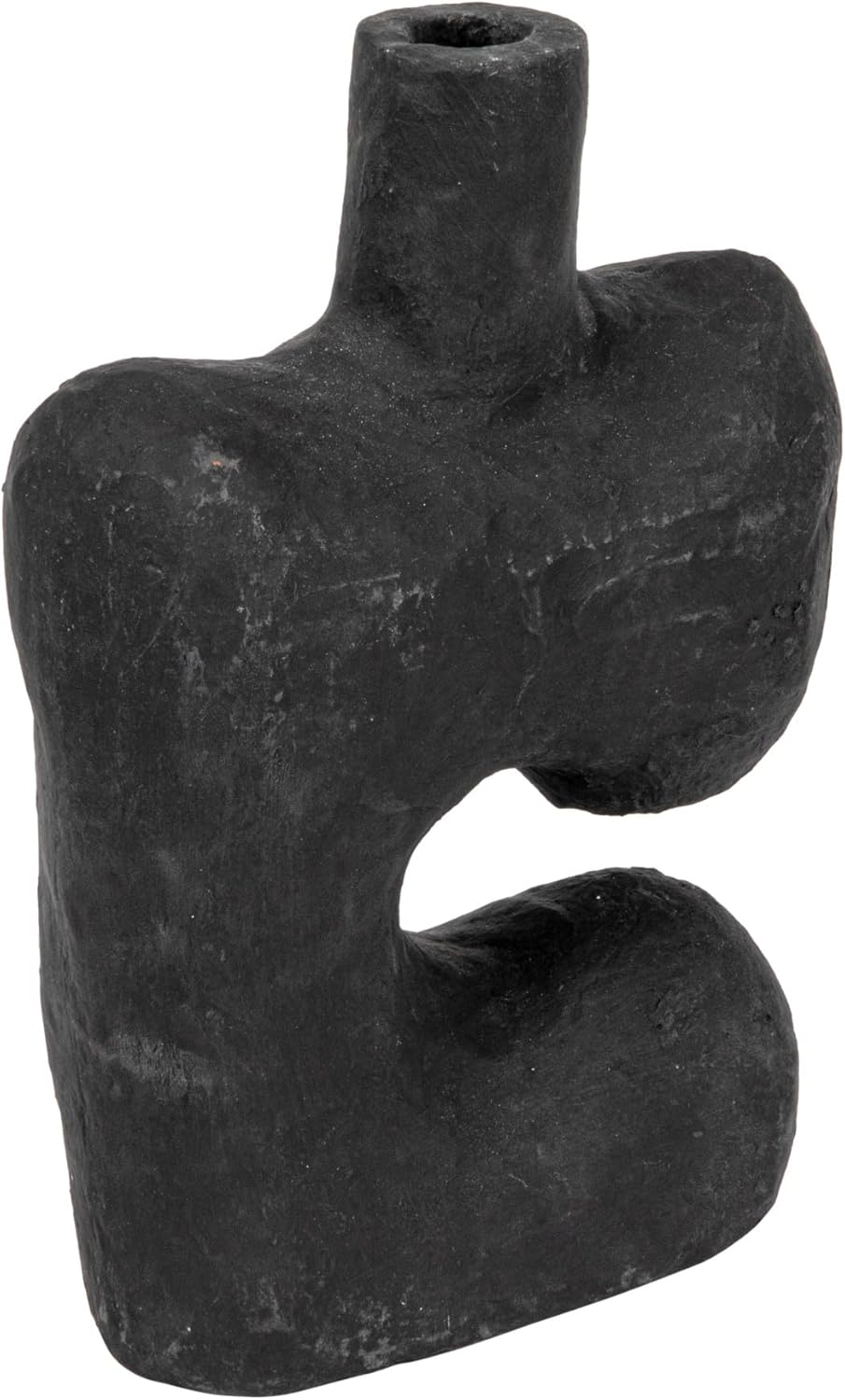 Modern Abstract Decorative Paper Mache Vase, Black (Each Will Vary)